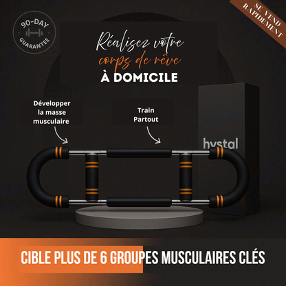 PowerFlex Pro™ — Barre de musculation ajustable pour développer bras, poitrine et haut du corps