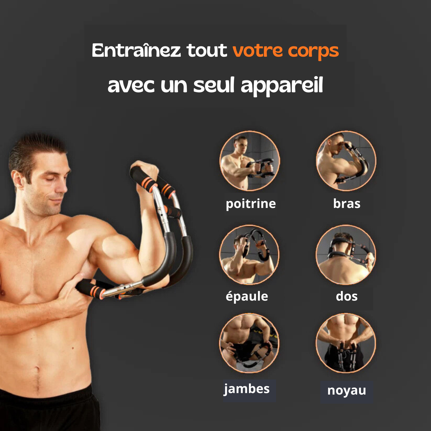 PowerFlex Pro™ — Barre de musculation ajustable pour développer bras, poitrine et haut du corps